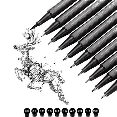 10 Teile/satz Pigment Liner Micron Tinte Marker Stift Pinsel Spitze Schwarz Fineliner Skizzieren Manga Zeichnung Stift