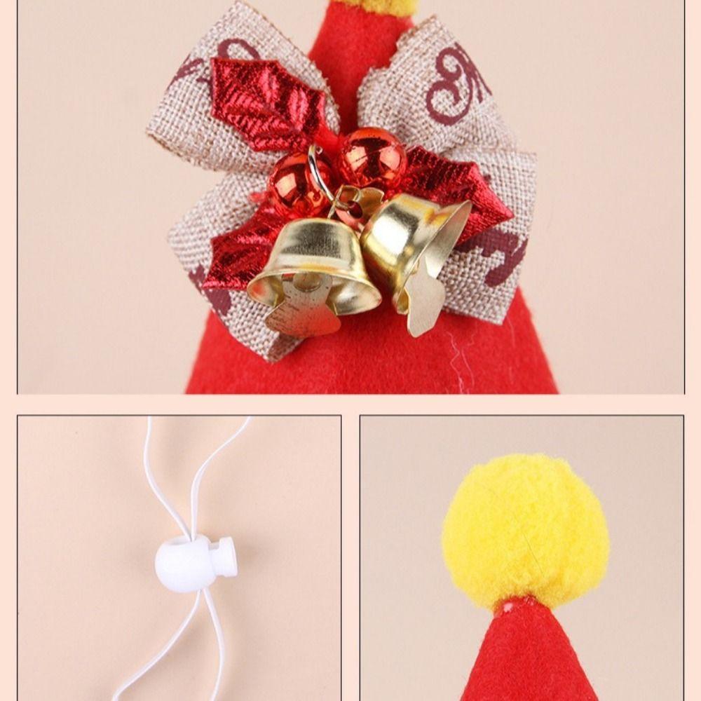 Adjustable Pet Christmas Bow Hat Soft With Bell Pet Christmas Hat Scarf Santa Clauselk Deer Christmas Cat Bow Tie New Year