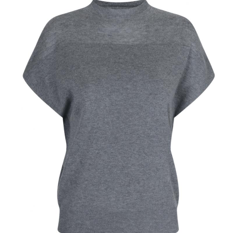 Shop Women Simple Knit Cap Sleeve Tee Bom Wkn260017 Black