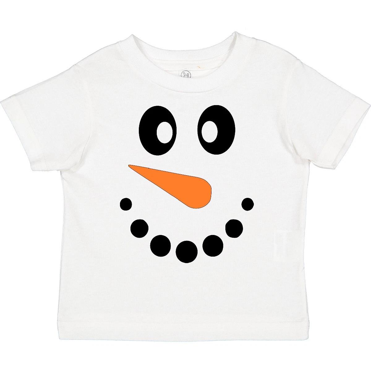 Inktastic Cute Smiling Snowman Face With Carrot Nose Toddler T-Shirt Boodlebug 130