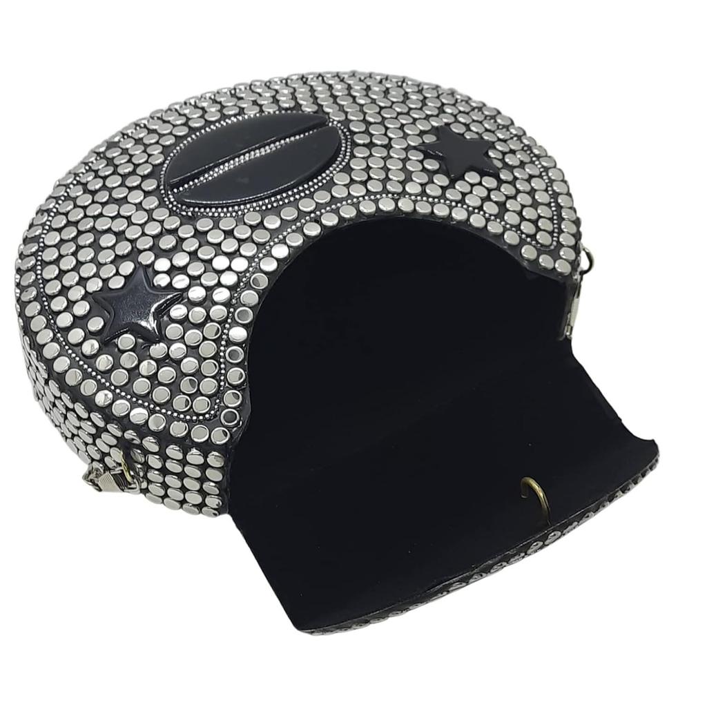 Silver Metal Beaded Ethnic Purse Girls Bridal Bag Cross Body Bag for women/Girl Party Clutch Metal Clutches Vintage Brassc