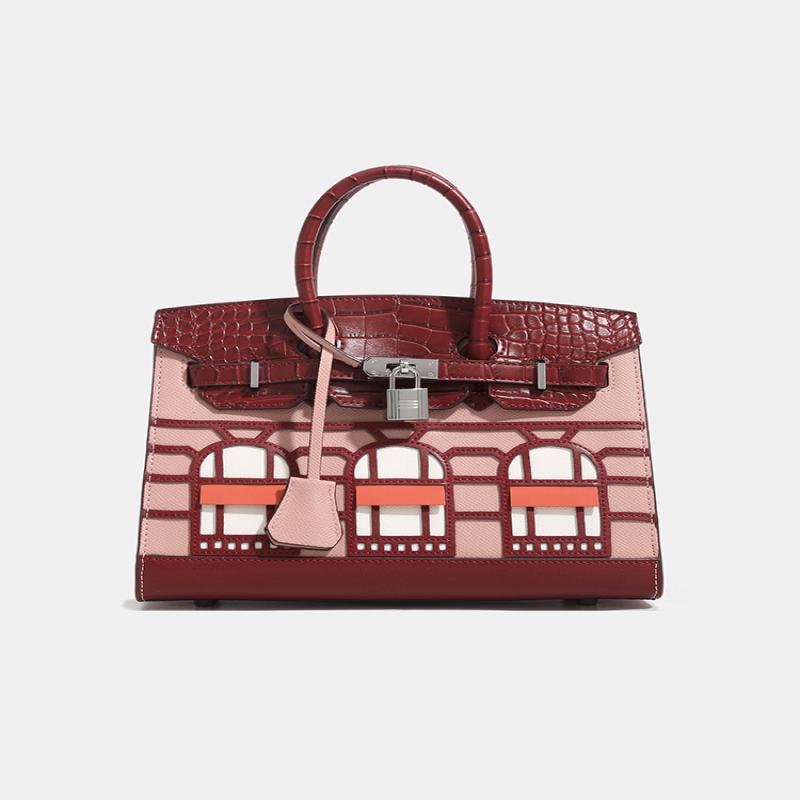 Luxusní kabelka platinové barvy s krokodýlím vzorem Elegantní dámská kabelka přes rameno/crossbody s otočným uzávěrem