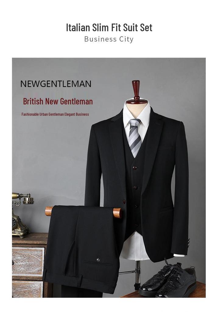 Men's Business & Formal Suit Set - Ideal for Weddings and Professional Events