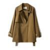 Women's Mid-Length British Style Khaki Trench Coat - Double-Breasted Spring/Autumn 2025 Trend