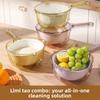Kitchen Multifunctional Hand Wash Free Handle for Washing Vegetables Fruits and Draining Basket