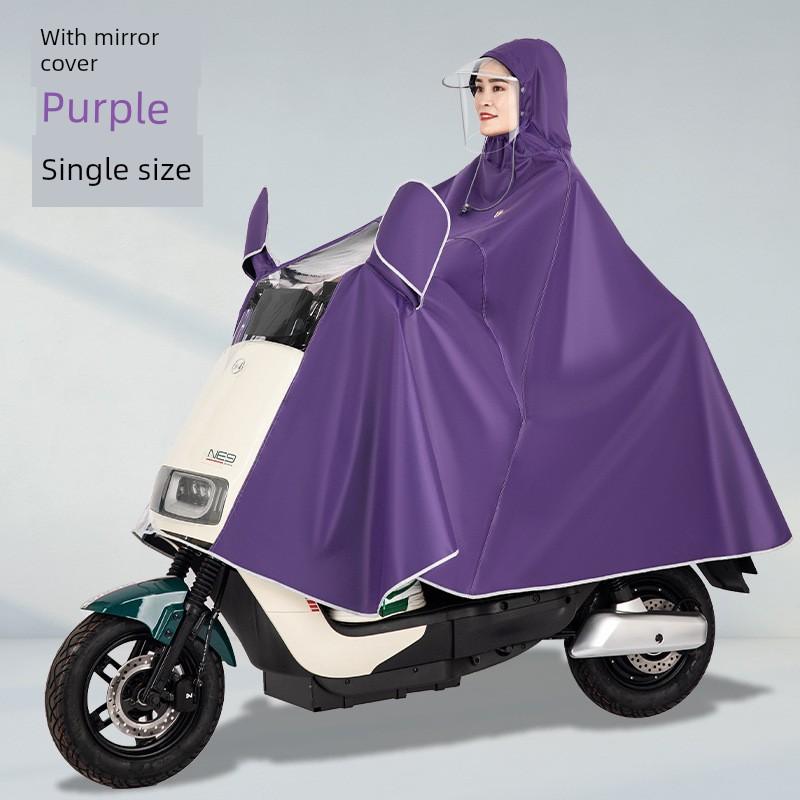 Raincoat for Electric Bikes and Motorcycles, Single or Double Person, Men's and Women's Models, Enlarged Size, Long Full-Body Rain Poncho for