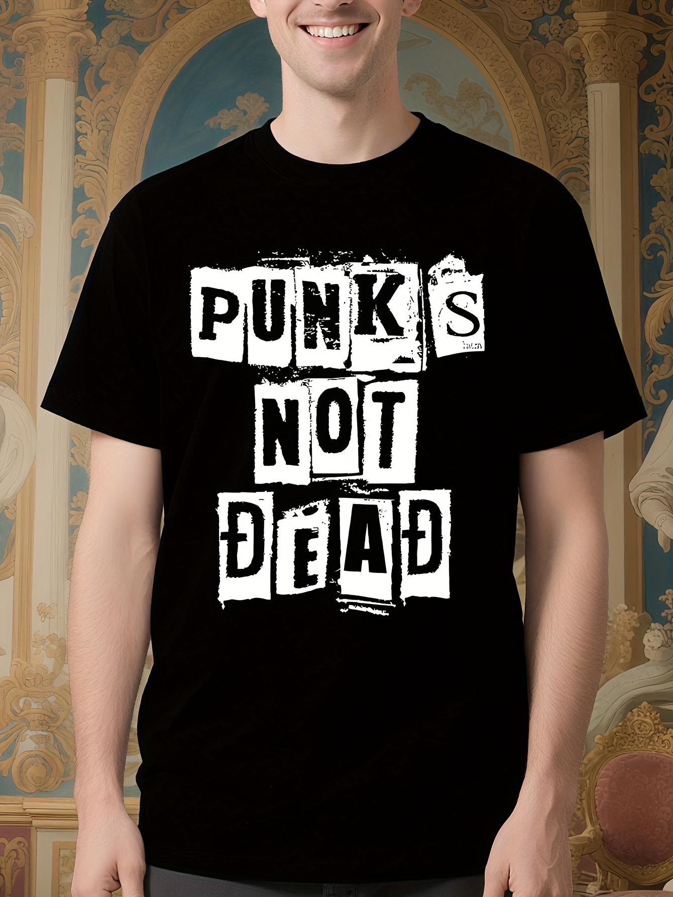 and Wo Punk Rock Tshirt - Punks Not Dead Bold Graphic Tee... S