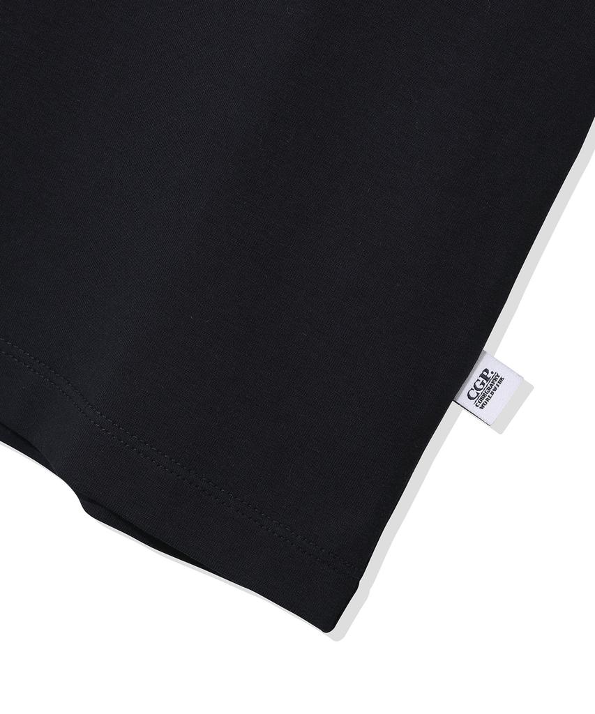 CGP (Women) Small Square Embroidered Logo Ringer Short Sleeve T-Shirt - Dark Navy