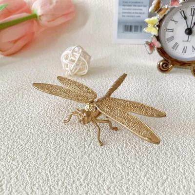 Retro Alloy Dragonfly Butterfly Small Ornaments Office Study Desktop Insect Pen Holder Decoration Home Decor