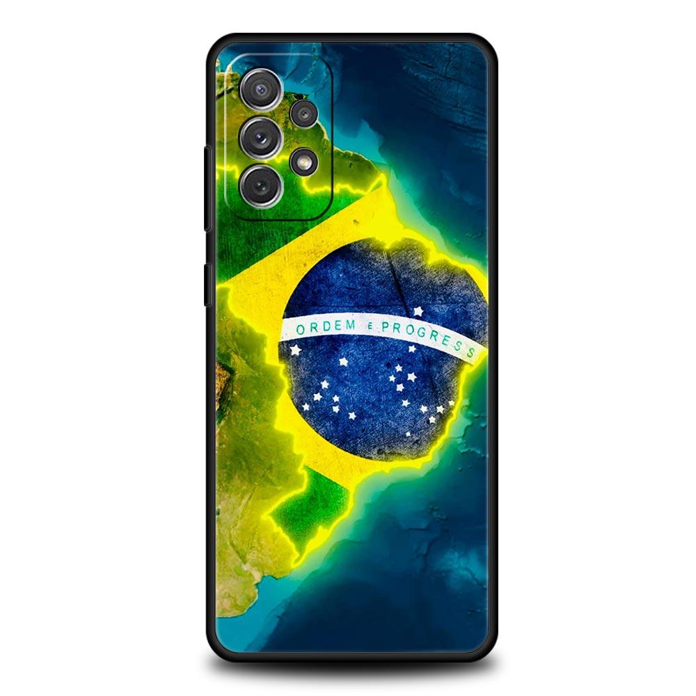 Phone Case For Samsung Galaxy A17 A15 A13 A51 A71 A41 A31 A21S A07 A05 A35 A55 A23 A25 A33 A53 A73 5G Cover Large Brazil Flag