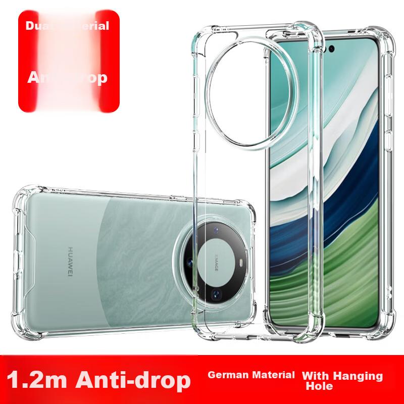 Huawei Mate60Pro Phone Case, Full Protection Shockproof Soft with Air Cushion, Dual Material Anti-Drop Anti-Yellowing, High Transparency