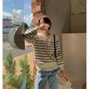 Fashion Striped Loose Women's Sweaters, Spring and Autumn Women's Knitwear Design Sense Niche Tops 6439#