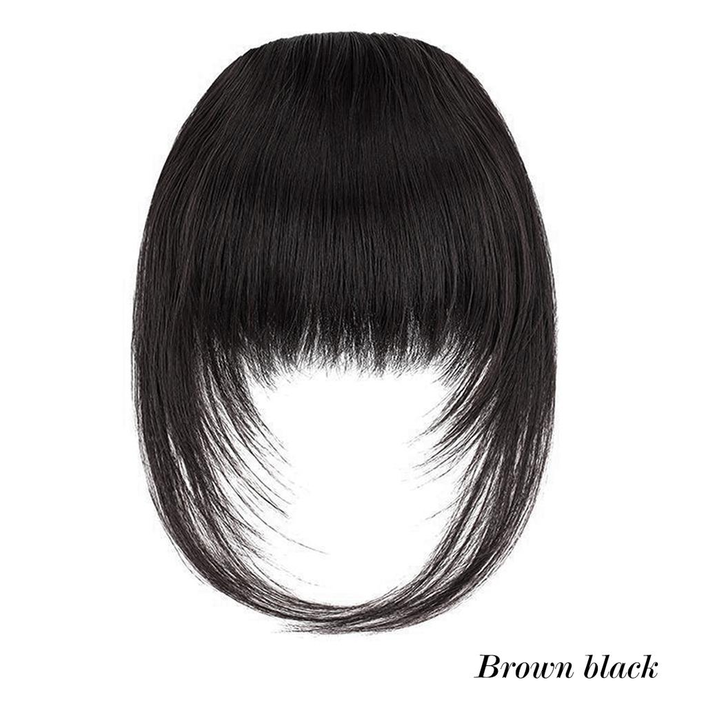 Synthetic high-level comic bangs wig women's forehead clip bangs heat-resistant natural black for daily use