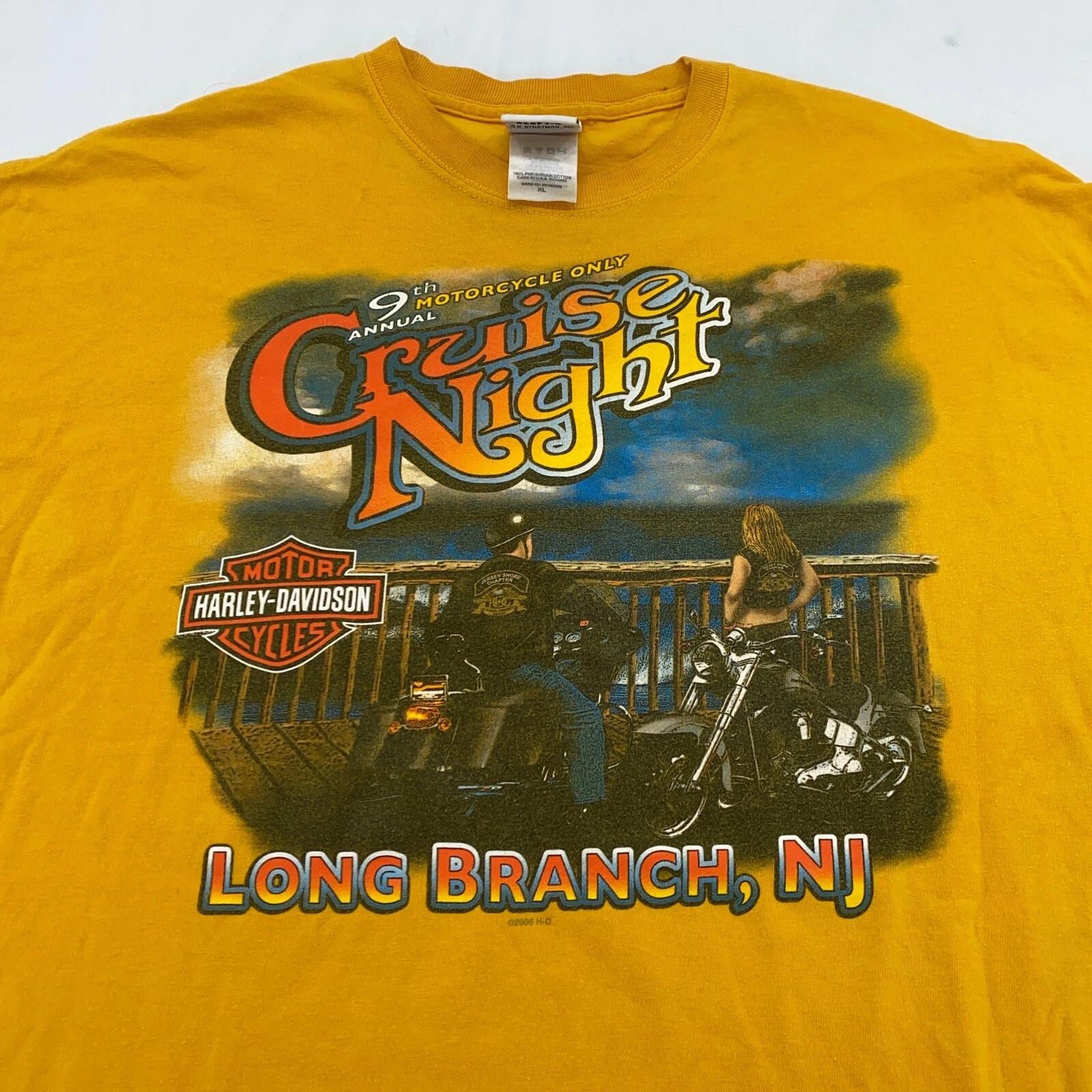 vtg 2006 HARLEY DAVIDSON MOTORCYCLE CRUISE NIGHT LONG BRANCH NJ T-Shirt L/XL L