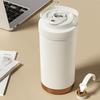 Stainless Steel Coffee Mug Double Wall Insulated Mug 500ml Large Capacity Ceramic Vacuum Flasks Reusable Home Drinkware with Straw