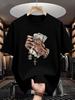 Unisexs Printed TShirt with HipHop Golden Chain Dollar Bill and Hand Gesture Print Exclusive for Street Style Enthusiasts Ha