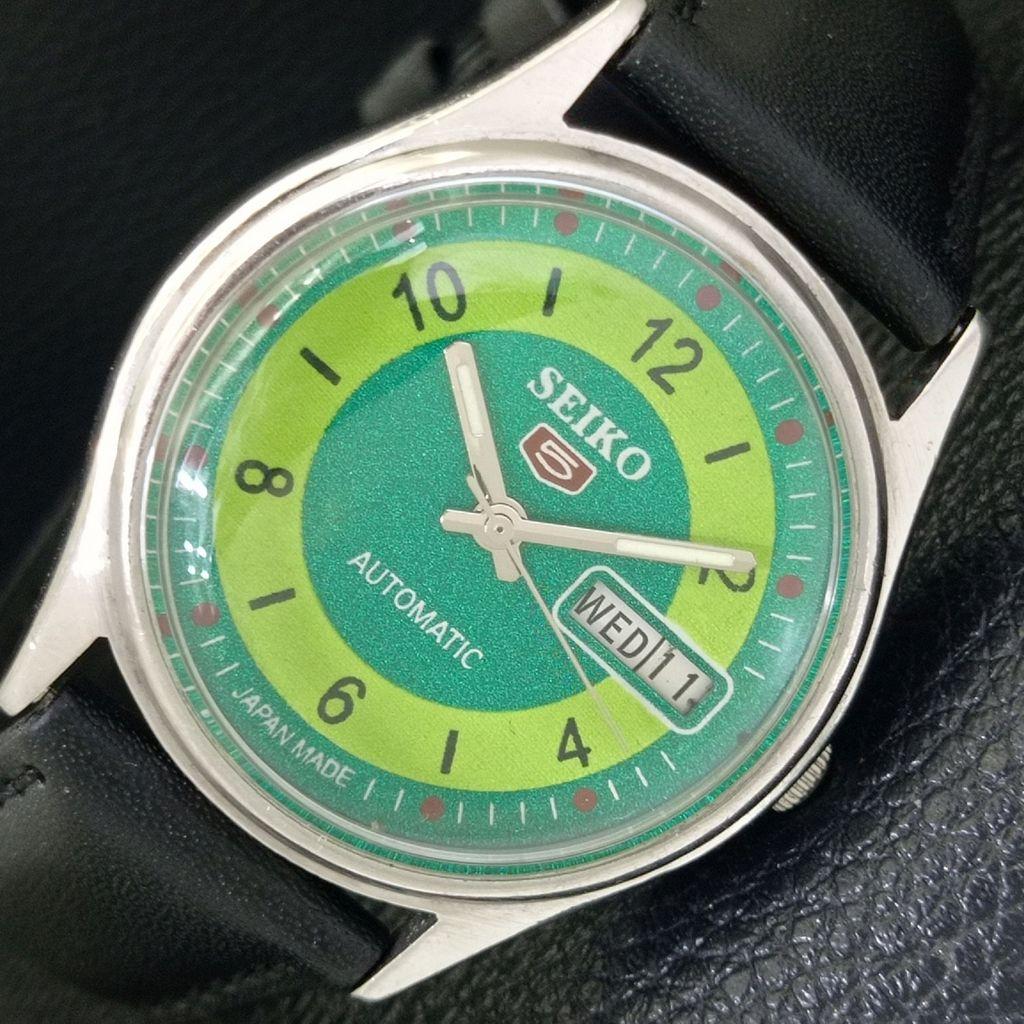 

SEIKO 5 AUTOMATIC JAPAN 6309A MENS VINTAGE GREEN COLOR DIAL WATCH a702705-1 R210-a702705