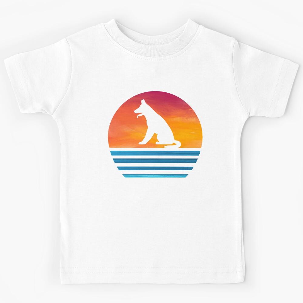 funny german shepherd mom dog lover vintage silhouette german shepherd dog owner gifts Kids T-Shirt 150