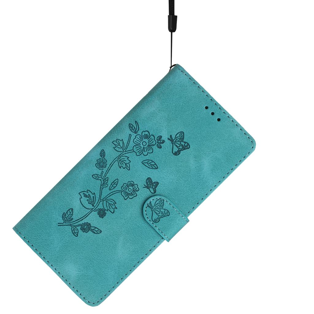 For Honor 200 Lite Case Leather Imprinted Flower Phone Cover Wallet with Wrist Strap