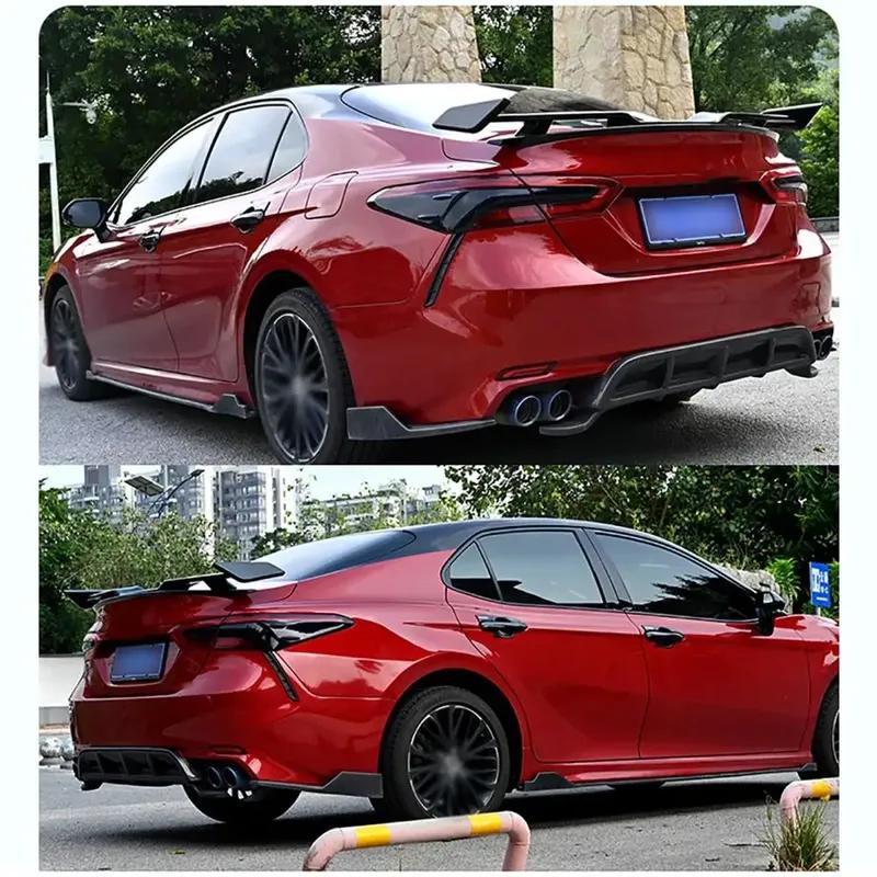 Hintere Rückleuchten Dekoration Zierleiste Leuchten Abdeckungen ABS Schwarz für Toyota Camry 8. achte Generation 2018-2021 DIY Dekoration Abdeckung