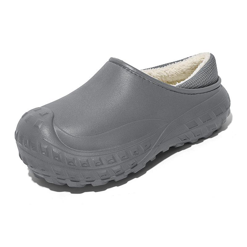 

Теплые хлопковые туфли на толстой подошве, зимние новые бархатные домашние хлопковые тапочки-мешок и водонепроницаемые мужские тапочки для дома 44-45