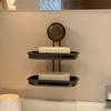1/2 Layer Suction Cup Soap Dish Detachable Wall Mounted Soap Rack No-Drill Soap Drain Box  Toilet