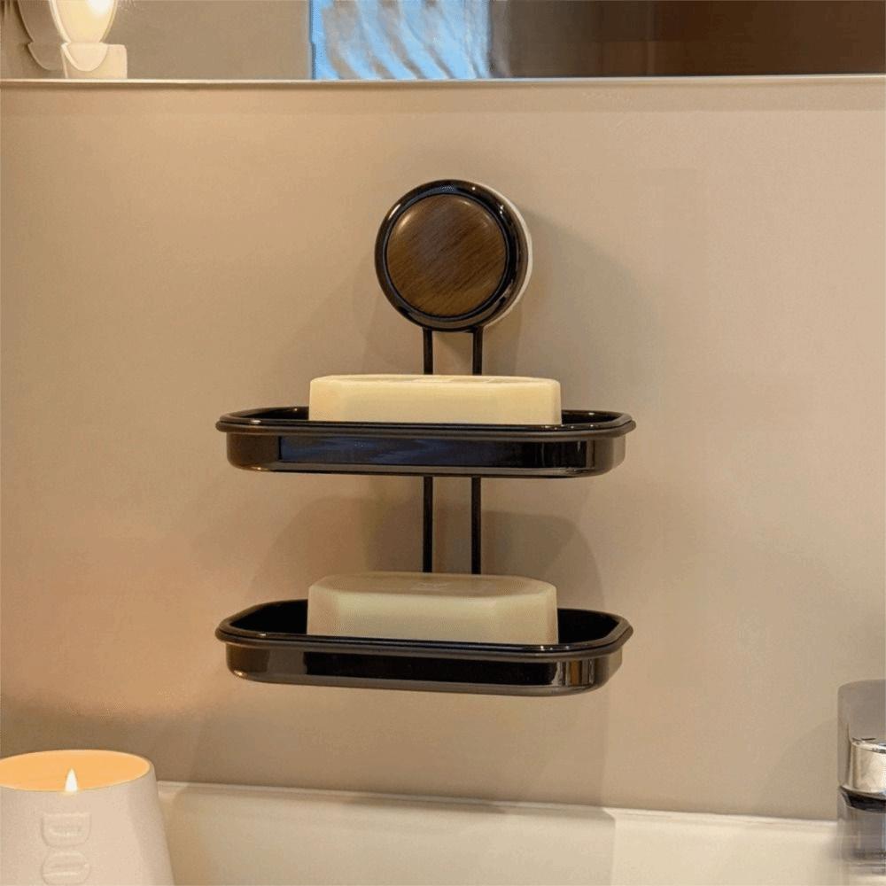 1/2 Layer Suction Cup Soap Dish Detachable Wall Mounted Soap Rack No-Drill Soap Drain Box  Toilet