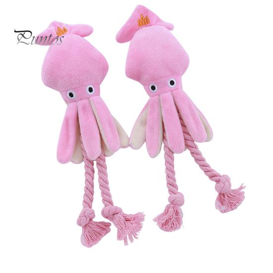 Hundespielzeug aus Plüsch mit Gesang, Oktopus-Form, Kauspielzeug für Haustiere, Zahnreinigungsspielzeug, interaktives Hundespielzeug zur Bekämpfung von Langeweile, Hundebegleiter für kleine und große Hunde