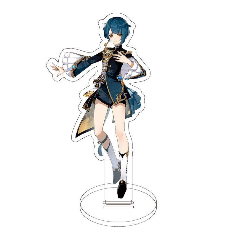 Game Genshin Impact Acrylic Figure Stand Klee Keqing Ganyu Display Desktop
