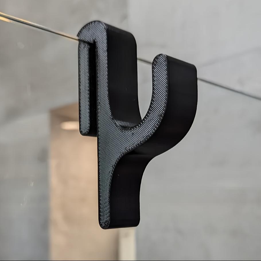 Plastic Shower Hook for 8mm Glass - Door-Mounted Bathroom Organizer, Holds Towels & Clothes, Durable Bathroom Storage Solution, Bathroom Accessories