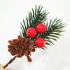 Artificial Pine Needle Greenery & Red Berry Bouquet for Holiday DIY & Gift Packaging