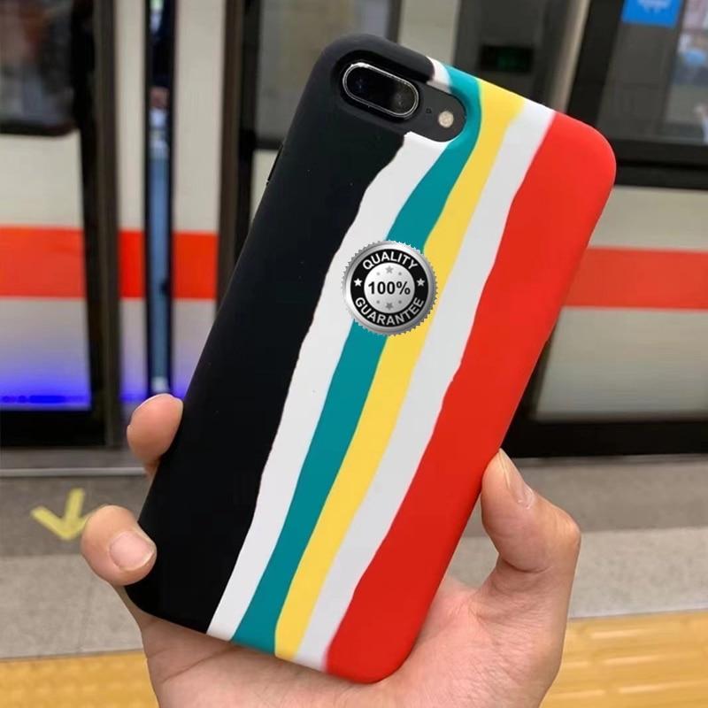 Pouzdro na telefon Rainbow Stripe pro Apple iPhone 14 13 12 Pro Max 11 6s 7 8 Plus XS MAX XR Mini 12pro silikonový kryt