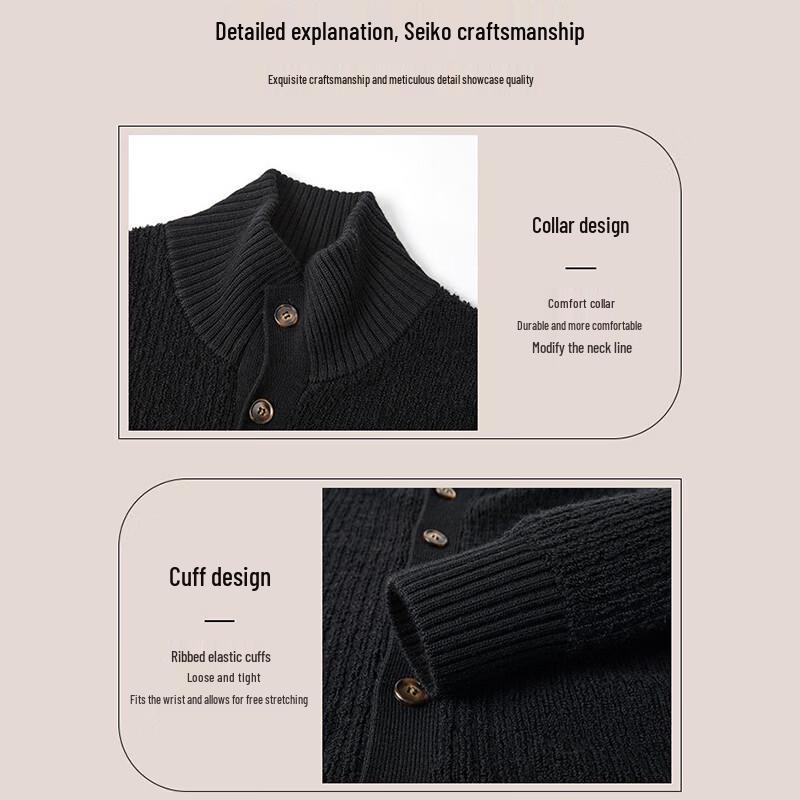 ROMON Men's Heavyweight Wool Cardigan
