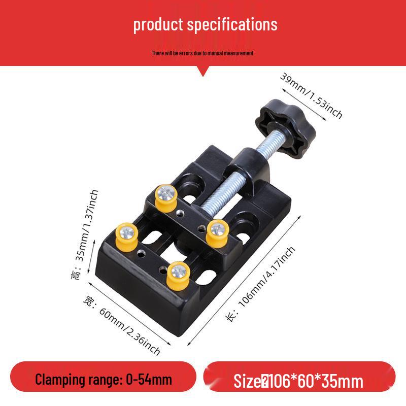 Aluminum Alloy Multifunctional Mini Bench Vise with Eight-Hole Flat-Mouth Pliers for Creative Projects and Walnut Accessories.