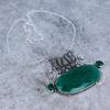 Green Jade, Onyx Gemstone Handmade 925 Sterling Silver Jewelry Necklace 18" M-2761
