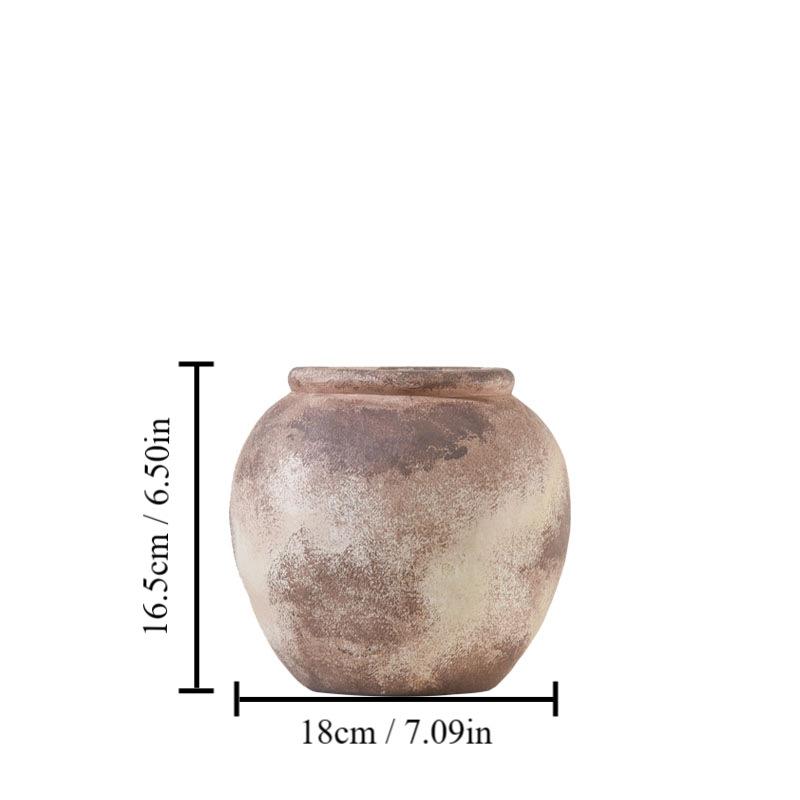 Ceramic Vase Retro Earthenware Pot Coarse Earthenware Flower Vase Ceramic Handicrafts Flowerpot Home Decoration Accessories