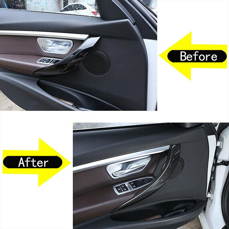 2pcs Car Interior Door Handle Cover Trims Carbon Fiber Look for BMW 4 Series F32 F33 F36 2014- Interior Accessories