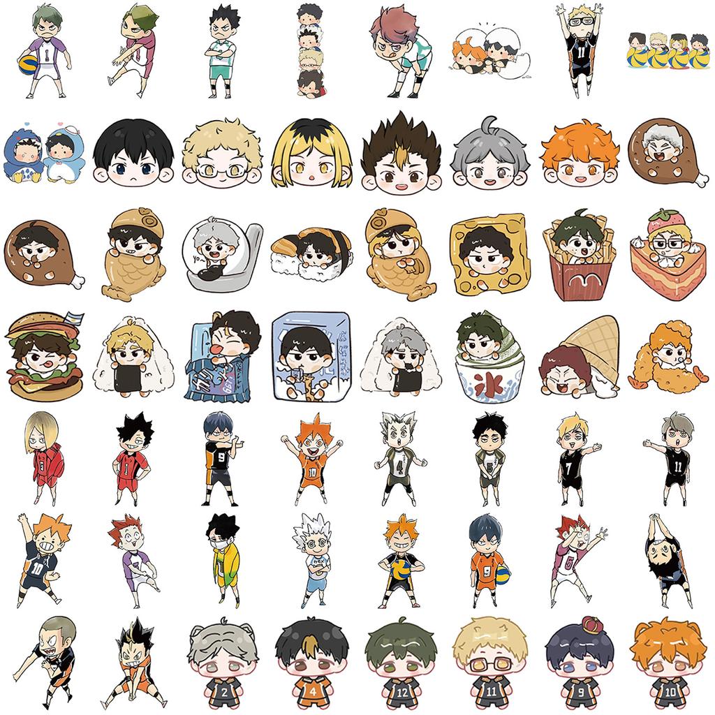 1050 Sztuk Siatkówka Haikyuu! Naklejki Graffiti Anime Na Telefon Butelkę Scrapbook Torbę Podróżną Naklejki Estetyczne DIY Kreatywne Prezenty
