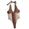 Women's Leopard Print Halter Neck Bodysuit – European & American Sexy Lingerie