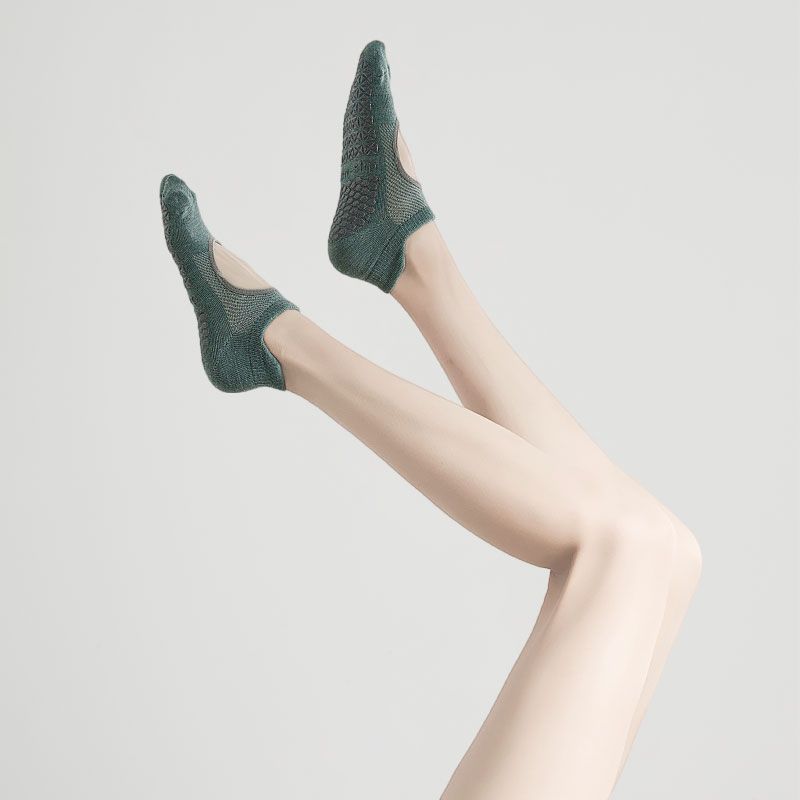 

Профессиональные нескользящие носки для йоги, женские летние носки для пилатеса для дома, трехмерные носки, носки для аэробики, спортивные носки для йоги Ice Cream dark green