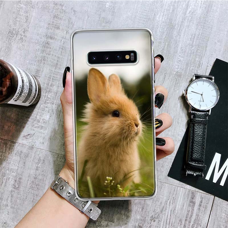 

Милый белый чехол для телефона с кроликами для Samsung Galaxy S20 FE S10 Plus S21 S22 Ultra S10E S9 S8 S7 Edge J4 + чехол Fundas Coque Samsung S22 Ultra