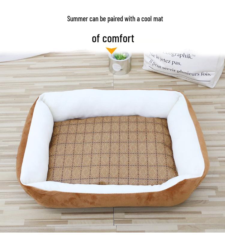 Pet Nest All-Season Universal Cat & Dog Bed - Rectangular, Bone-Shaped Pad for Medium To Large Pets