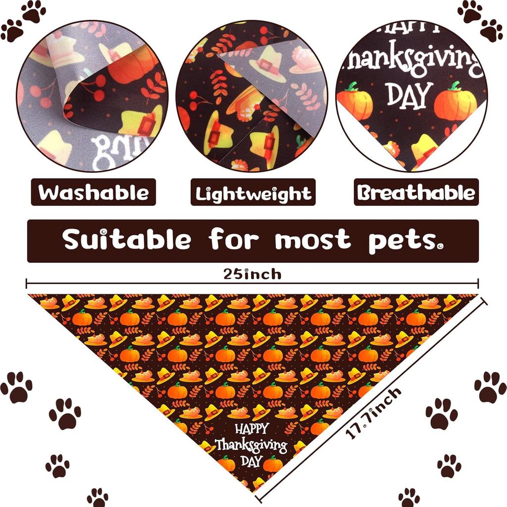 9 Pieces Dog Bandanas Scarf for Happy Halloween Birthday Party Supplies - Washable Triangle Kerchief Bibs for Cats and Pets - Costume Supply