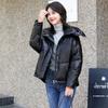 Women Leather Coat Winter 100% Soft Sheepskin Removable Hood Thick Women Coat Winter Free Size