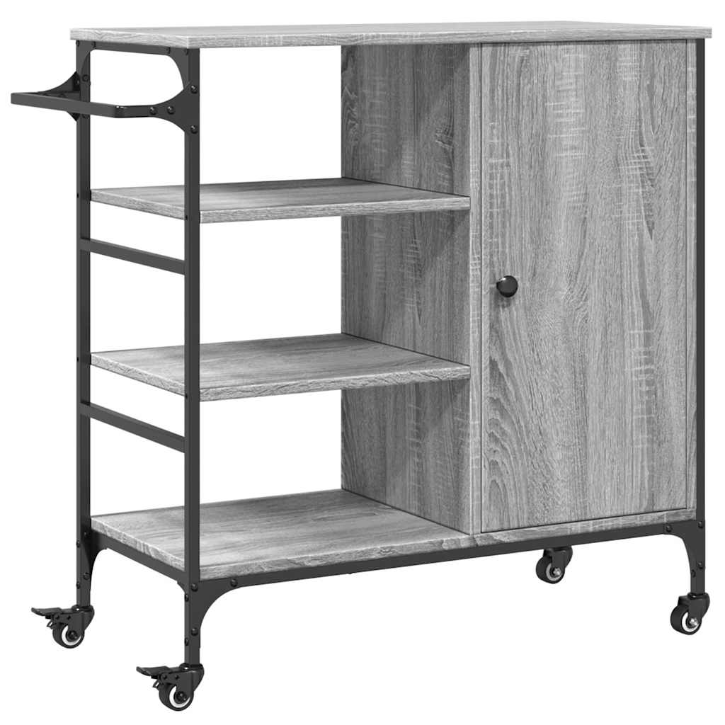 Kitchen Trolley Grey Sonoma 87.5 x 38.5 x 84.5 cm Particleboard