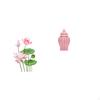 Retro PVC Wall Sticker And Porcelain Ginger Jar Vase Decorative Floral Arrangement Ornament for