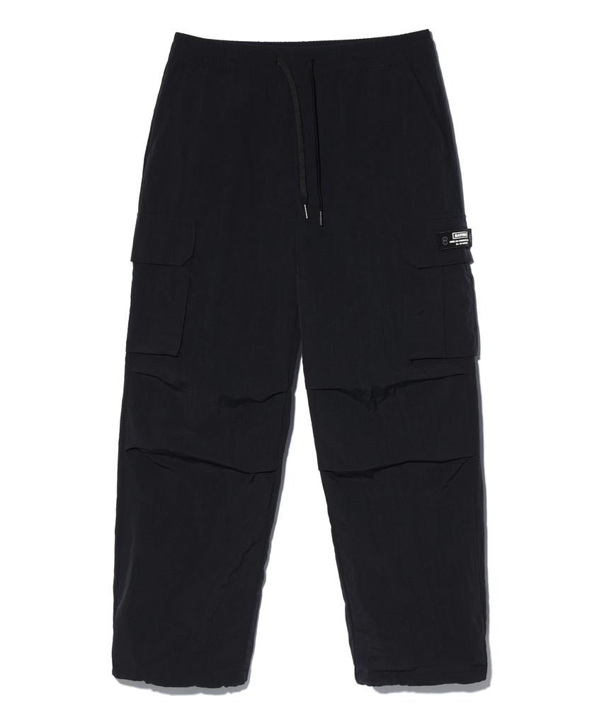 RAYFIKERS Nylon Wide Cargo Parachute Pants Black (Mp2Pu369-076)