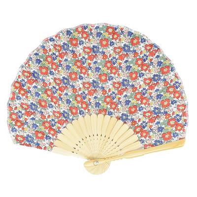 Onishi Kenseihan LIBERTY Shell Folding Fan 22cm Floral Red "Ripple" SY20-LIA01