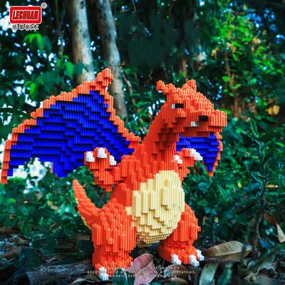 Blocuri de construcție Pikachu Charizard Charmander model mare 3D conexiune asamblat diamant Mirco cărămizi figurine jucărie pentru copii