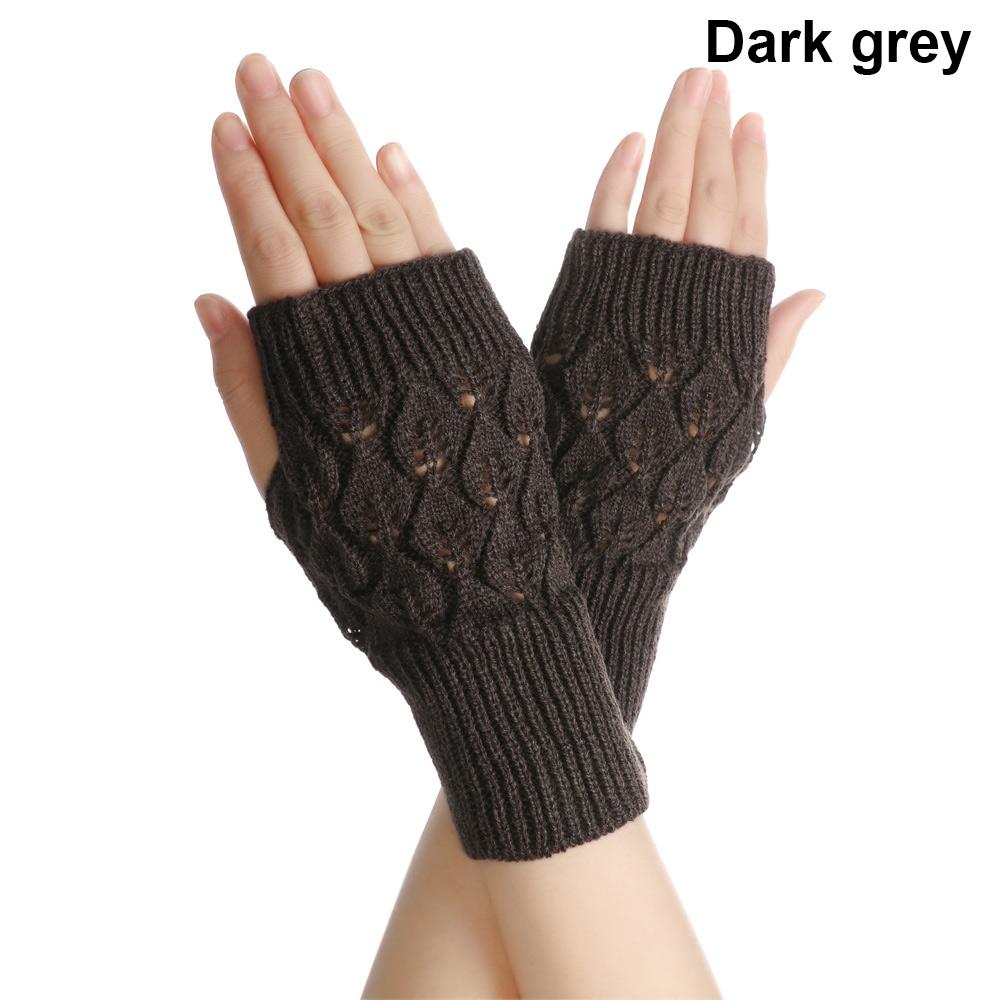 Women Girl Winter Autumn Warm Fingerless Knitted Wool Glove Wrist Gloves Exposed Finger Half Mitten